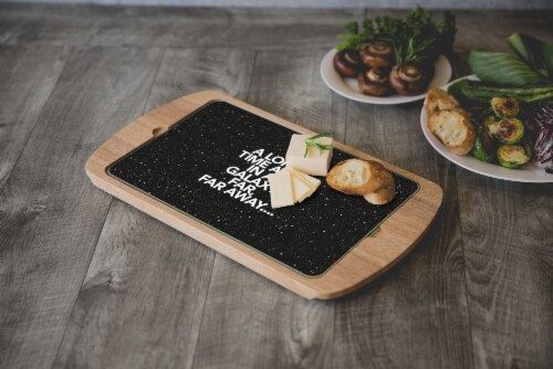 Star Wars Scroll - Billboard Glass Top Serving Tray, Rubberwood Perspective: top