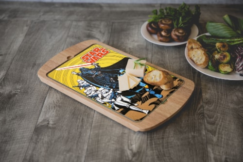 Star Wars Darth Vader - Billboard Glass Top Serving Tray, Rubberwood Perspective: top