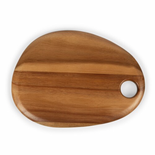 Pebble Shaped Acacia Serving Board 12" x 9", Natural Acacia Perspective: top