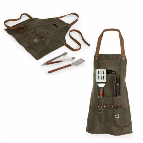 Seattle Seahawks - BBQ Apron with Tools & Bottle Opener Perspective: top
