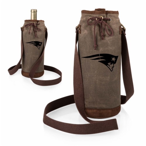 New England Patriots - Waxed Canvas Wine Tote Perspective: top