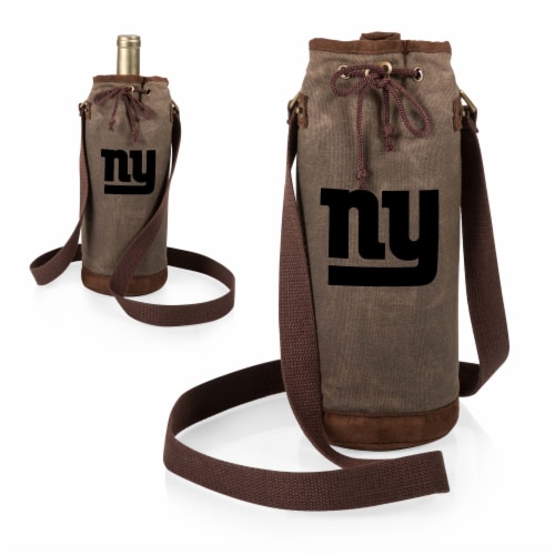 New York Giants - Waxed Canvas Wine Tote Perspective: top