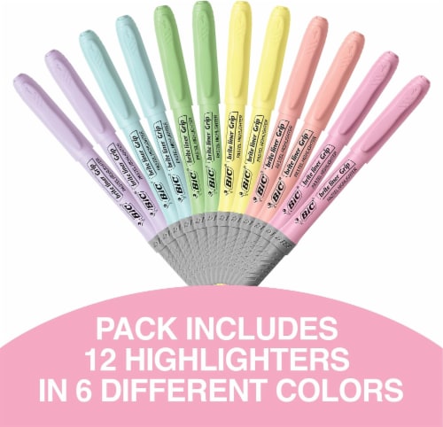 BIC Brite Liner Grip Pastel Highlighter Set Perspective: top