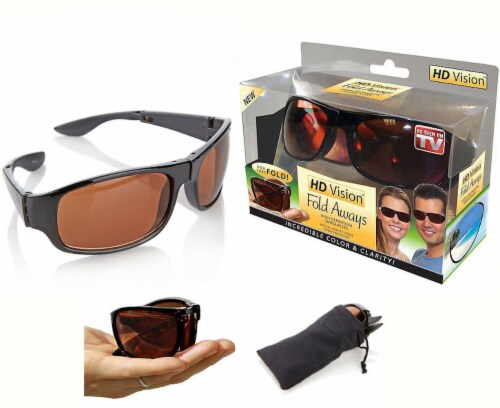 As Seen On TV HD Vision Fold Aways Sunglasses Deluxe Single Black 1 Kroger