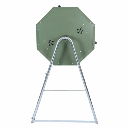 Jora Composter JK125 33 Gallon Outdoor Dual Chamber Steel Compost Tumbler Bin Perspective: top