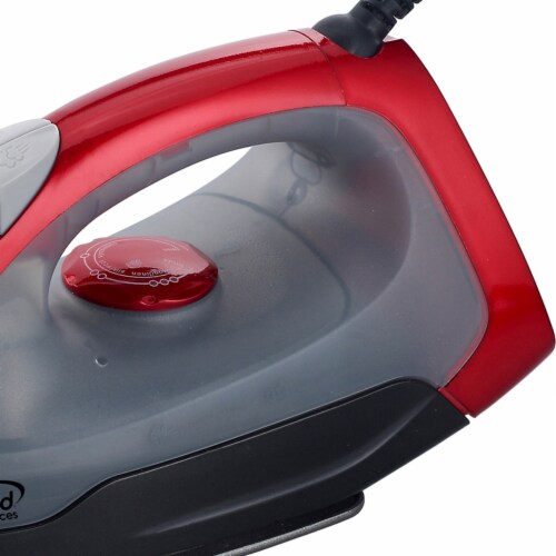 Brentwood 1000 Watt Non-Stick Steam Iron - Red Perspective: top
