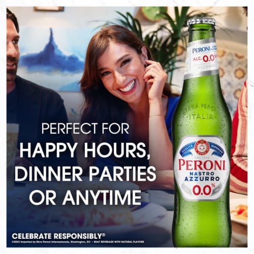 Peroni 0.0 Non Alcoholic Italian Import Beer Perspective: top