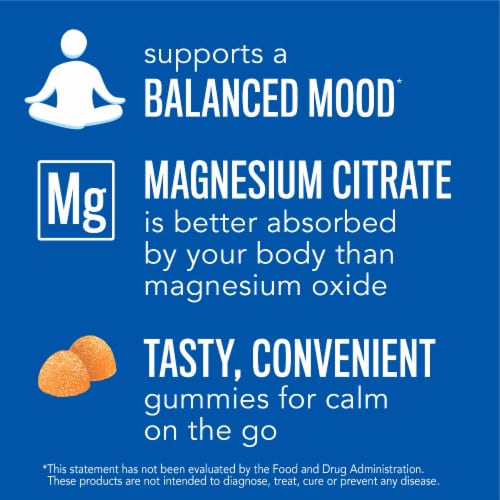 Natural Vitality Magnesium Supplement Orange Flavored Calm Gummies Perspective: top