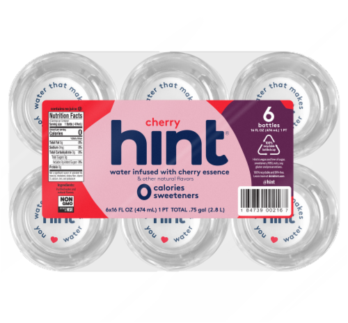 Hint® Cherry Flavored Bottled Water Perspective: top