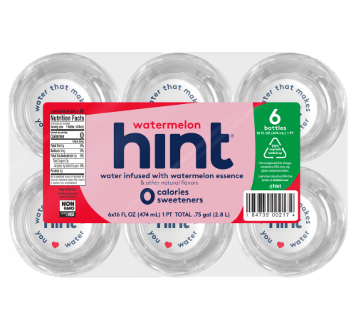 Hint® Watermelon Flavored Bottled Water Perspective: top