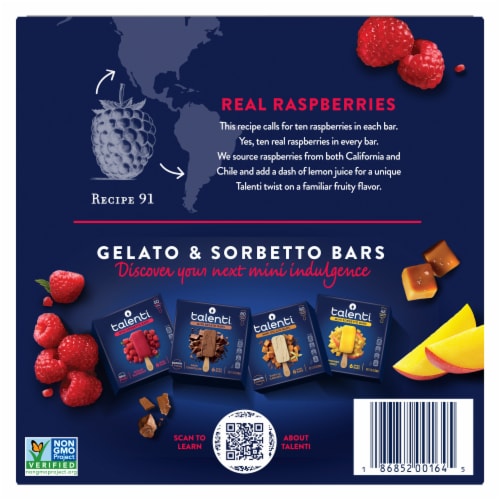 Talenti Roman Raspberry Mini Sorbetto Bars Perspective: top