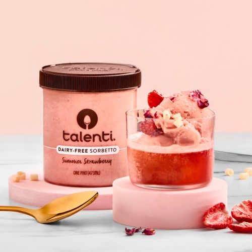 Talenti Dairy-Free Sorbetto Summer Strawberry 1 pint Perspective: top