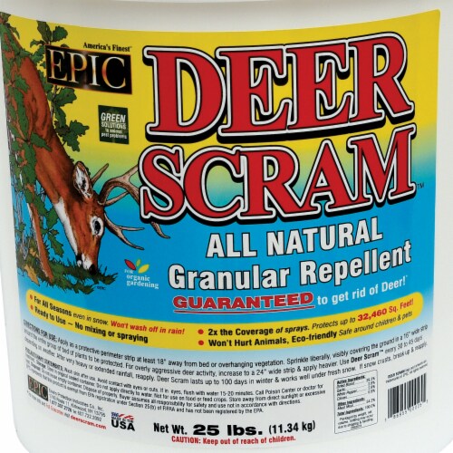 EPIC Deer Scram Outdoor All Natural Granular Animal Repeller, 25 Pound Bucket Perspective: top