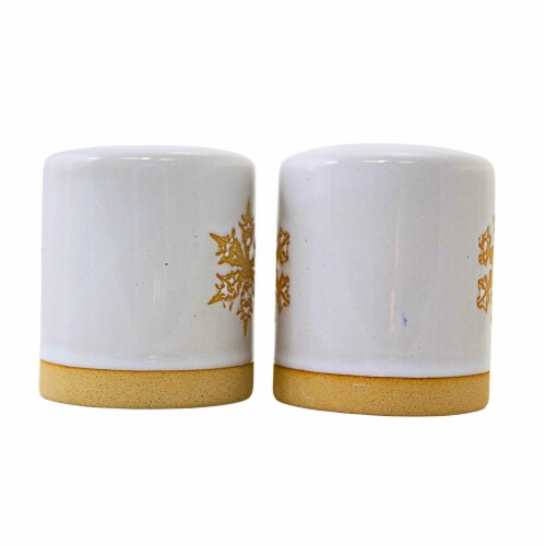 Primitives By Kathy Winter Salt And Pepper Shaker Set 2.75in, Seasoning Snowflake Perspective: top