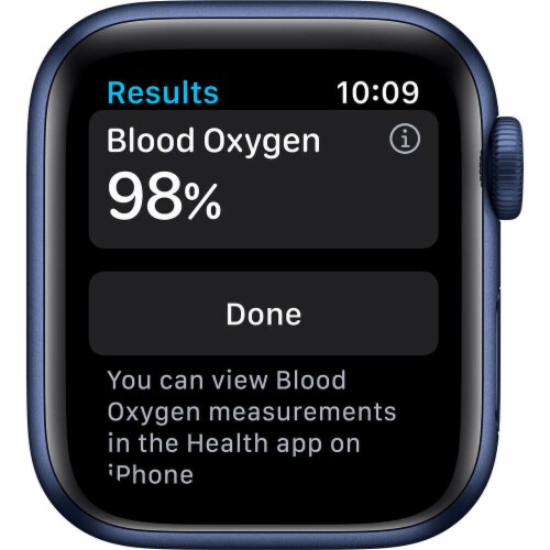 Apple MG143LL Series 6 Watch (GPS) - Blue Perspective: top