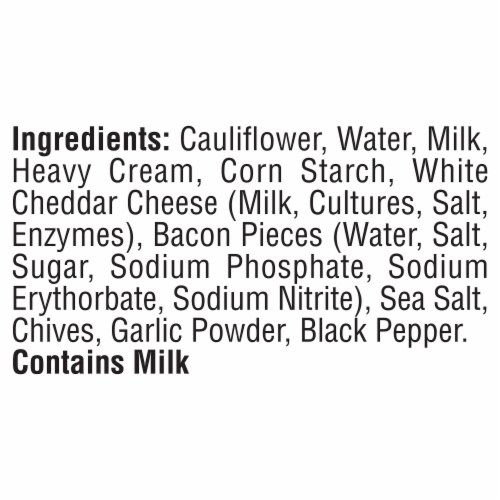 Green Giant Cheddar & Bacon Mashed Cauliflower Perspective: top