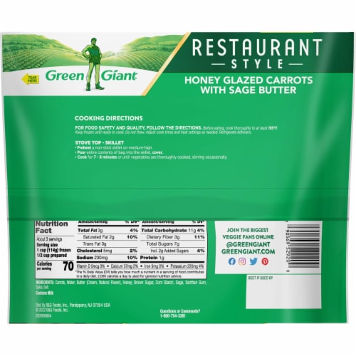 Green Giant Restaurant Style Honey Glazed Carrots with Sage Butter Perspective: top