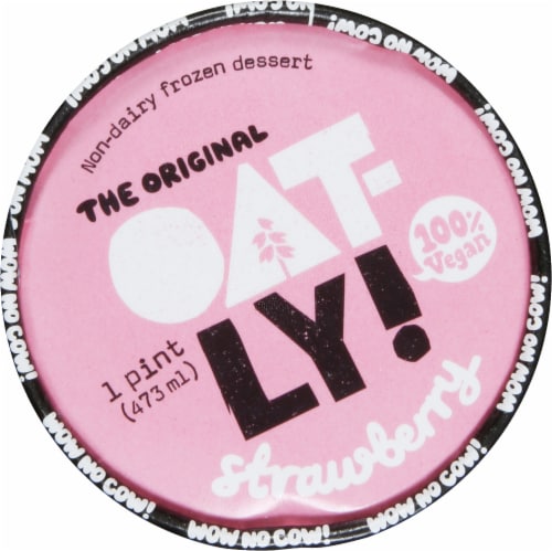 Oatly Gluten Free Vegan Strawberry Non-Dairy Frozen Dessert Perspective: top