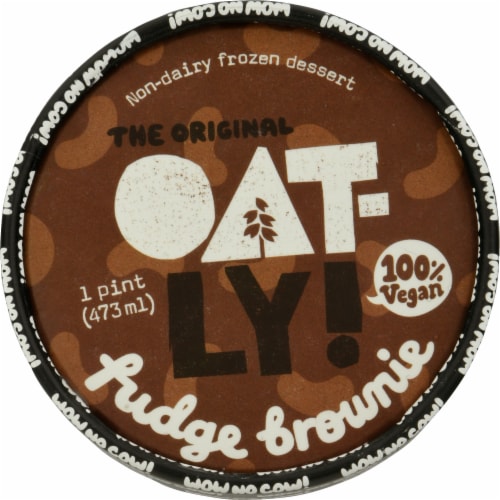 Oatly Original Fudge Brownie Dairy Free Frozen Dessert Perspective: top