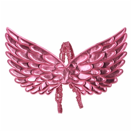 Pink Shiny Wings Youth Halloween Costume Accessory Perspective: top