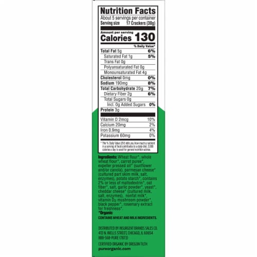 Pure Organic™ Parmesan Garlic Crackers Perspective: top