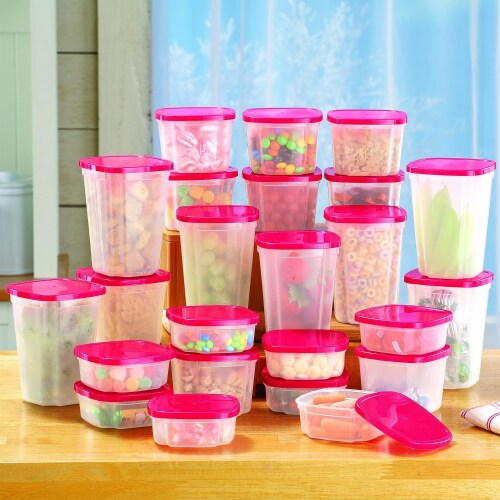 Spin and Store Food Storage (8 oz, 16 oz and 24 oz, 24 Lids) Perspective: top
