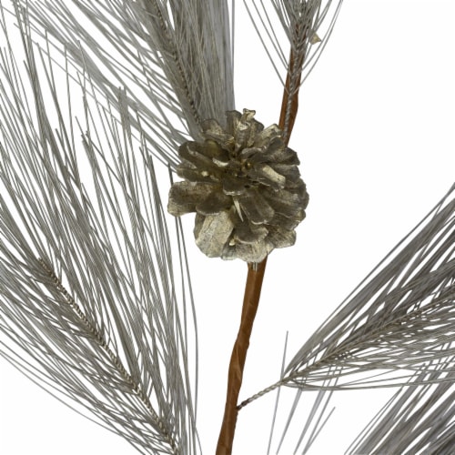 Northlight 40  Brown and Gray Long Needle Pine Cone Artificial Christmas Spray Perspective: top