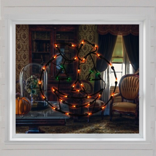 Northlight 14 Lighted Jack-O-Lantern Halloween Double Sided Window Silhouette Decoration Perspective: top