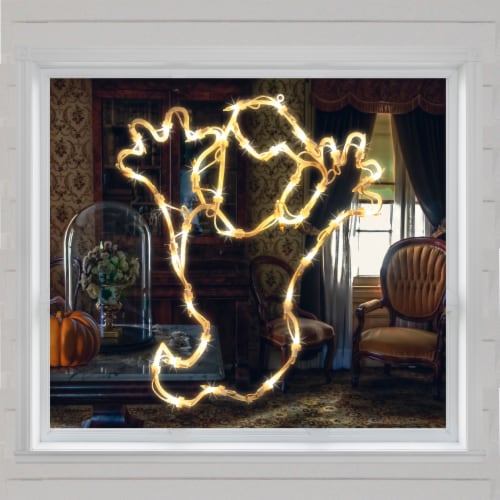 Northlight 15 Lighted Ghost Halloween Double Sided Window Silhouette Decoration Perspective: top
