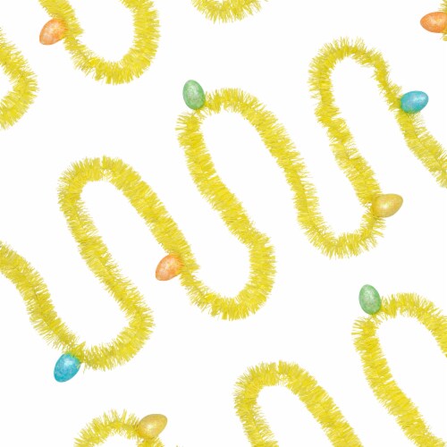 Northlight 25' Tinsel Garland with Easter Eggs - Yellow Perspective: top