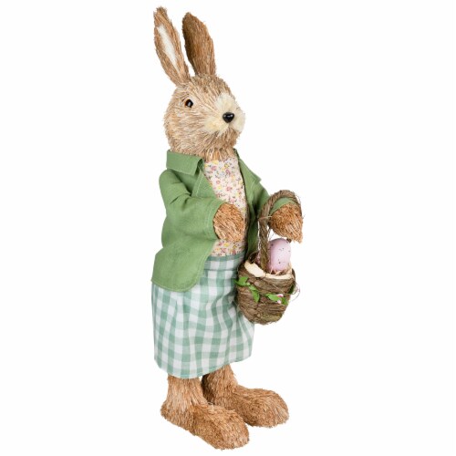 Northlight 20.25 Easter Bunny Rabbit Spring Figure with Egg Basket Perspective: top
