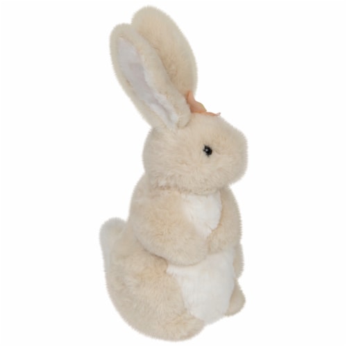 Northlight 11.5” Beige Plush Standing Easter Bunny Rabbit Girl Spring Tabletop Figurine Perspective: top