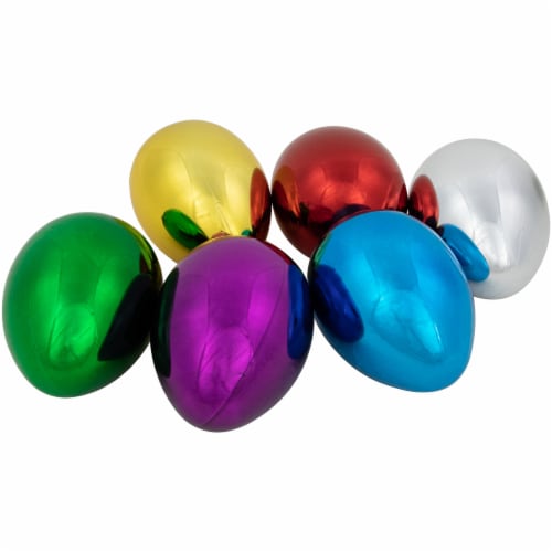Northlight 6ct Multicolor Metallic Easter Egg Decorations 3.5 Perspective: top