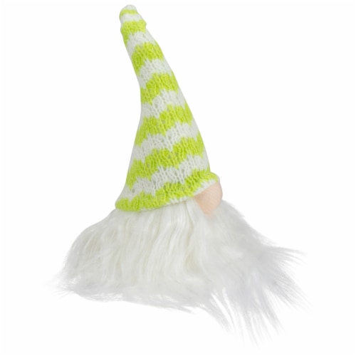 Northlight 7.5  Lime Green and White Striped Hat Spring Gnome Perspective: top