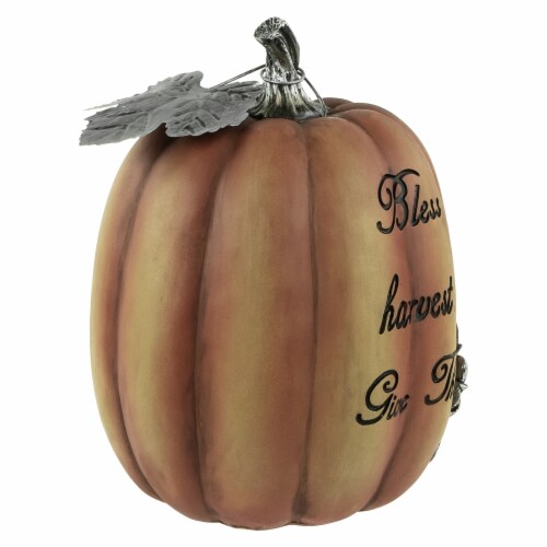 Northlight 10 Orange Bless the Harvest Pumpkin Fall Tabletop Decoration Perspective: top