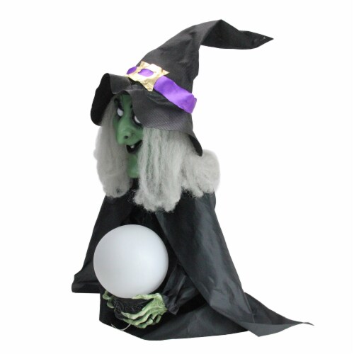 Northlight 26 Pre-Lit Sitting Fortune Witch with Magic Ball Halloween Decoration Perspective: top