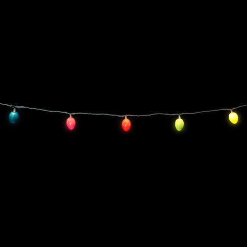 Northlight 10-Count Pearl Multi-Colored Easter Egg String Light Set, 7.25ft White Wire Perspective: top