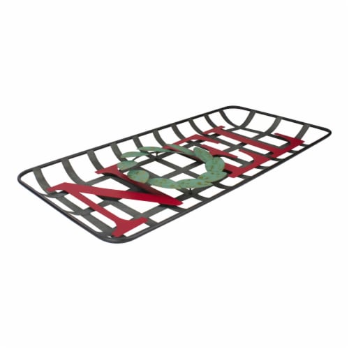 NorthLight 34337539 30 in. NOEL Rustic Tobacco Basket Christmas Wall Decor, Red & Green Perspective: top