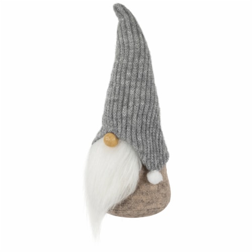 Northlight 8.25  Beige and Gray Gnome Christmas Figure Perspective: top