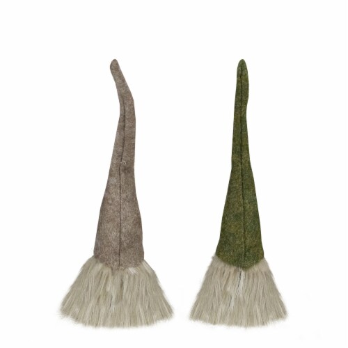 Northlight Christmas Gnome with Pointy Hat Figures - 10.5 - Green and Brown - Set of 2 Perspective: top