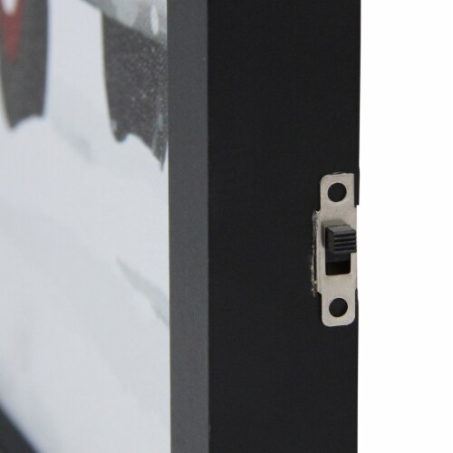 Northlight 15.75  Black Frame Red Vintage Truck LED Wooden Christmas Box Perspective: top