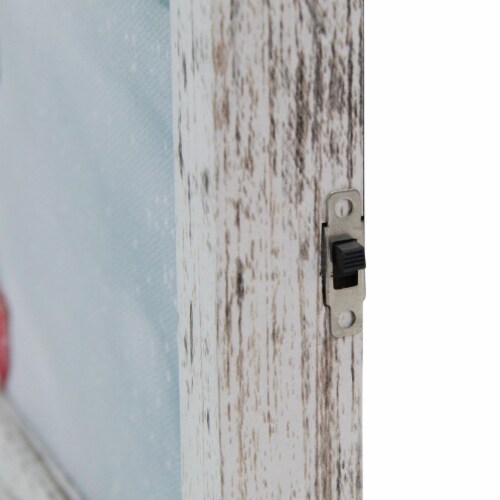 Northlight 19  White Distressed Frame Red Vintage VW Car LED Lighted Christmas Canvas Perspective: top