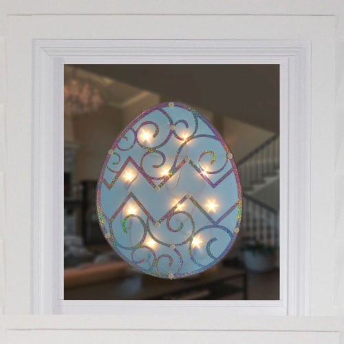 Northlight 12 Lighted Blue Easter Egg Window Silhouette Decoration Perspective: top