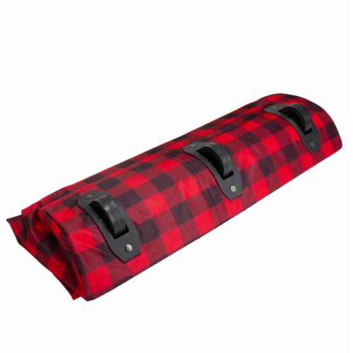 Dyno Red and Black Plaid Rolling Tree Christmas Tree Storage Bag For Artificial Trees Up To Perspective: top