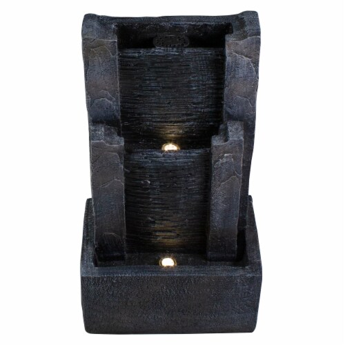 Northlight 23.5 Black and Gray Modern Lighted Threetier Outdoor Garden