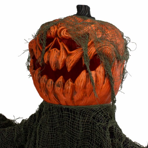 Northlight 30 Black and Orange Animated Pumpkin Halloween Decoration Perspective: top