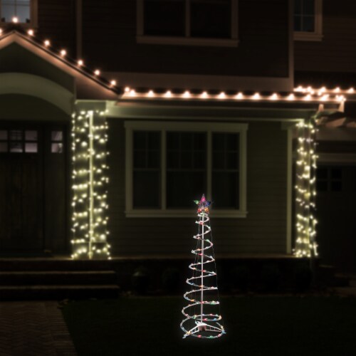 Northlight 4ft Lighted Spiral Christmas Tree with Star Tree Topper, Multi Lights Perspective: top