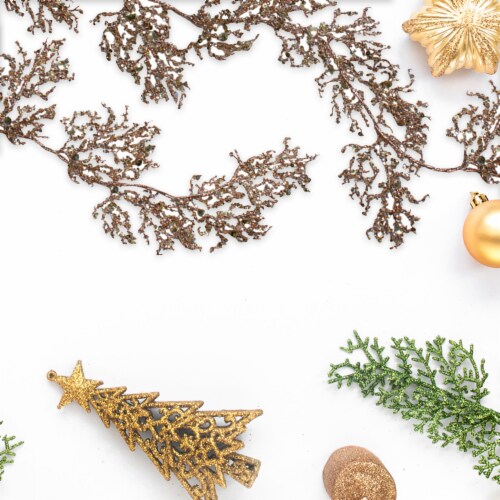 Northlight 6' Rose Gold Artificial Christmas Garland Perspective: top