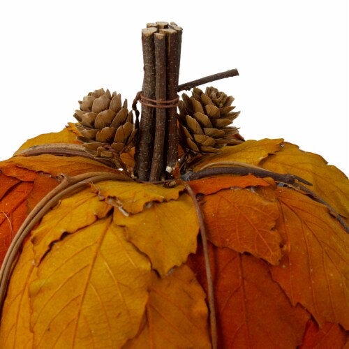 Northlight 7.5  Orange and Brown Fall Harvest Tabletop Pumpkin Perspective: top