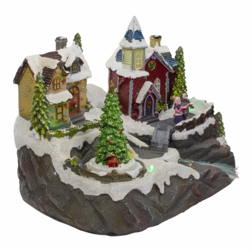 Northlight 9 Lighted and Animated Christmas Village Scene with a Moving ...